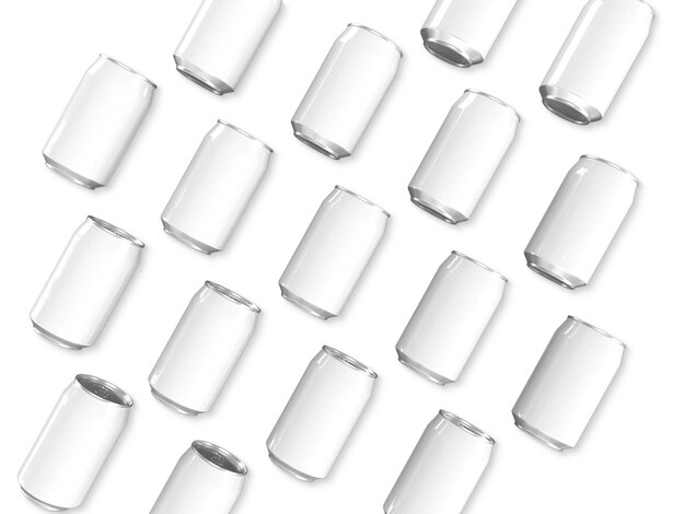 A collection of white cups with a white background.