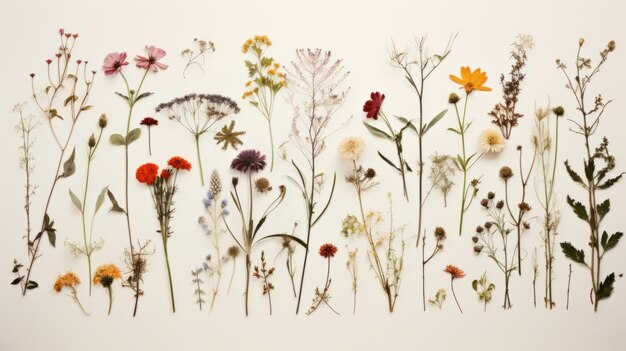 A collection of wild flowers and plants by person