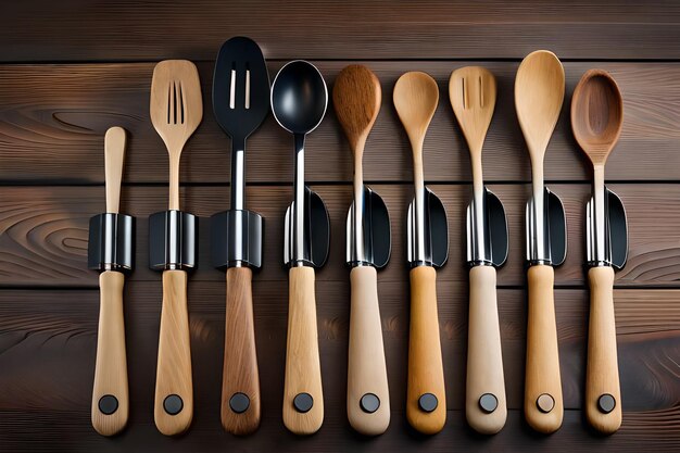 a collection of wooden spoons and spoons from the company of the company.