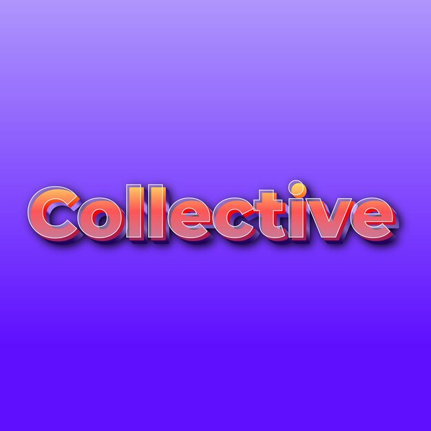 CollectiveText effect JPG gradient purple background card photo