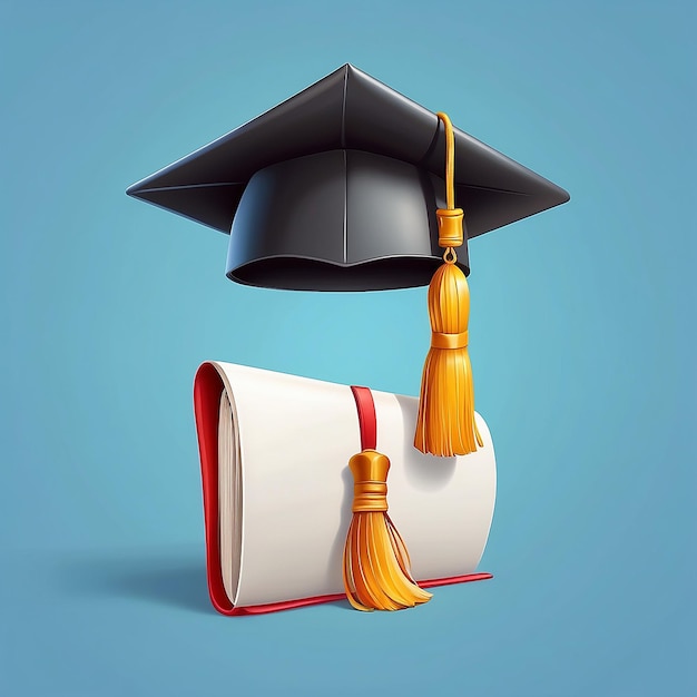 Photo college cap graduation cap mortar board education degree ceremony concept 3d vector icon