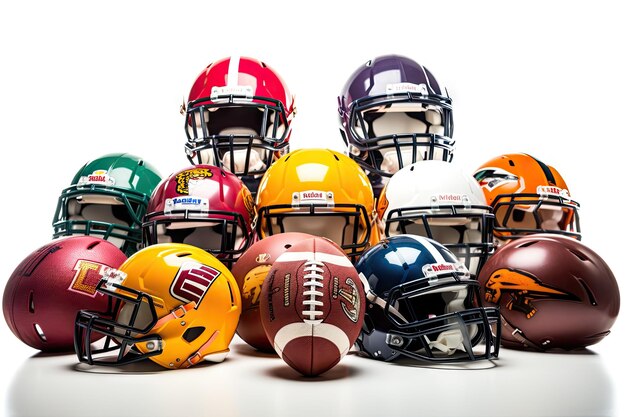 College football on white background