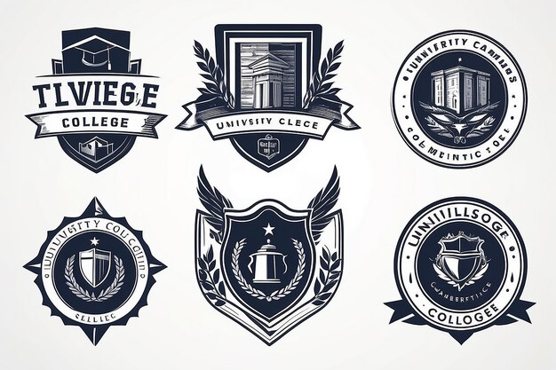 College logo design template Vector illustration University College Logo Badges Emblems Signs Stock Vector College Campus Logo