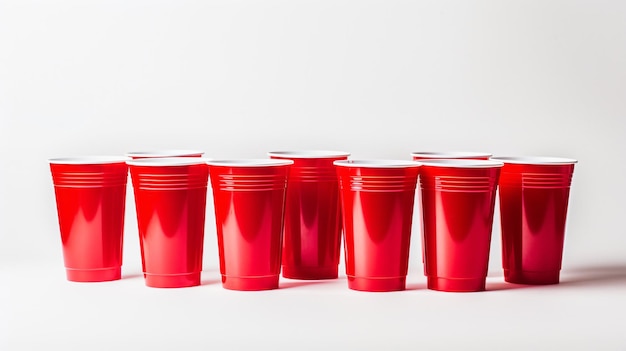 College party and beer pong concept with red drinking