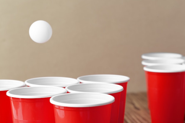 College party sport. beer pong