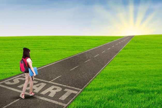 College student walk to start her future