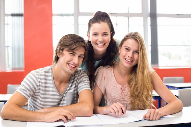 College students sitting in classroom