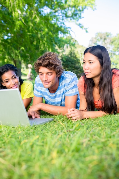 College students using laptop