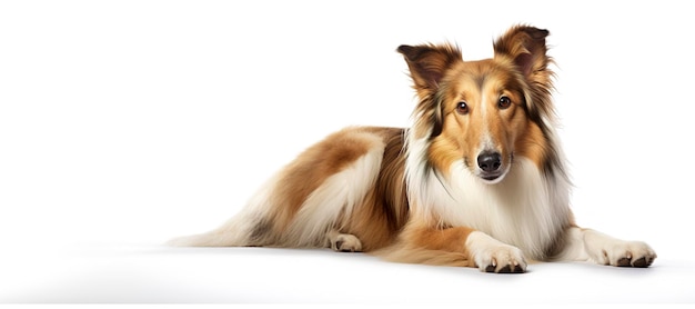 A Collies Dog isolated on white plain background