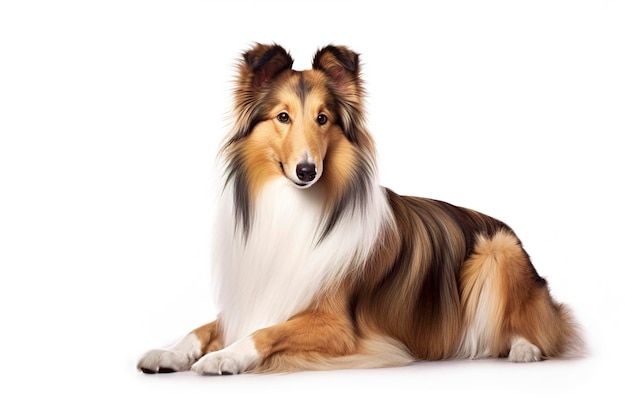 A Collies Dog isolated on white plain background