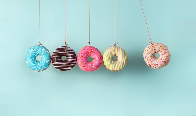 Photo collision balls made from donuts