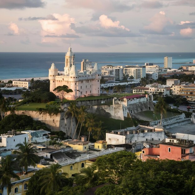 Photo colombia castle of saint philippe san felipe and lookouts overlooking cartagena historic center