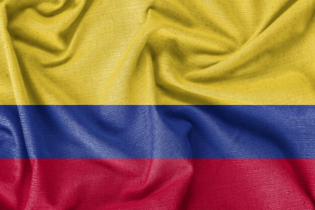 Photo colombia country flag background realistic silk fabric