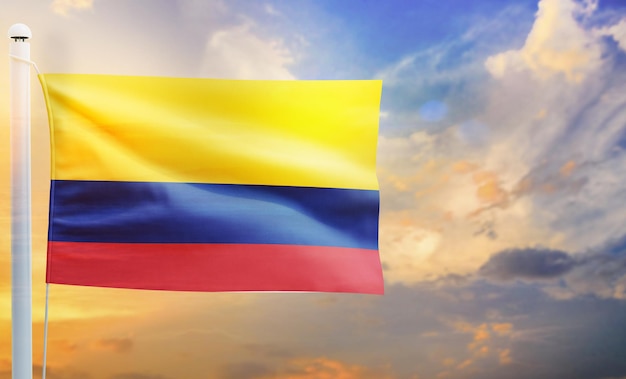 Colombia country flag, isolated 3d waving flag,esign