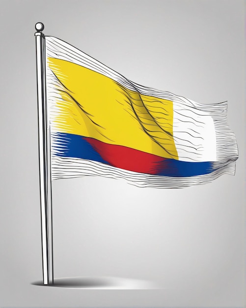 Colombia flag art illustration