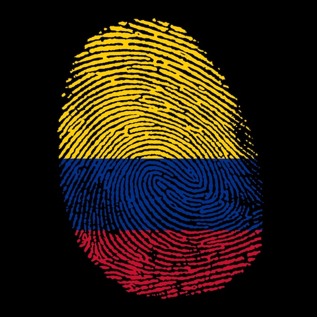 colombia flag on finger imprint