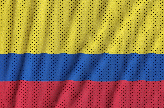 Colombia vlag gedrukt op een polyester nylon sportkleding mesh stof