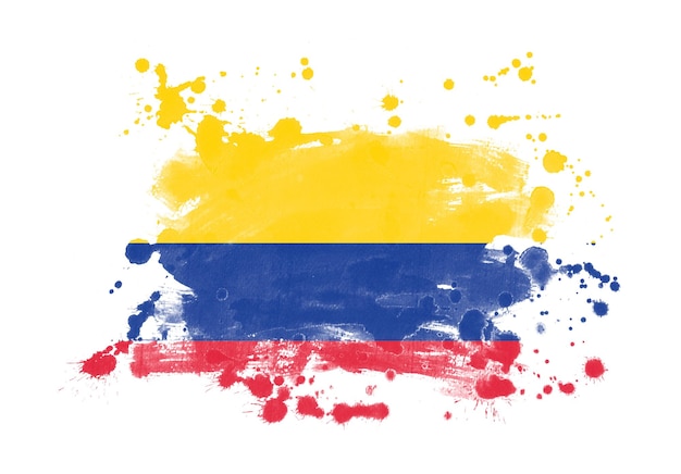 Colombia vlag grunge geschilderde achtergrond