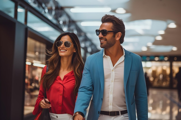 Colombiaans echtpaar winkelt bij warenhuis Levensstijl van het Colombiaanse winkelcentrumcentrum