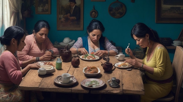 Colombiaanse familie die het digitale leven omarmt