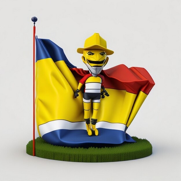 Colombiaanse vlag schattig komische stijl wilde Colombiaanse vlag illustratie