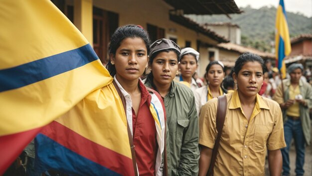 Colombian citizens proudly display their national flag as an emblem of their patriotism and identity