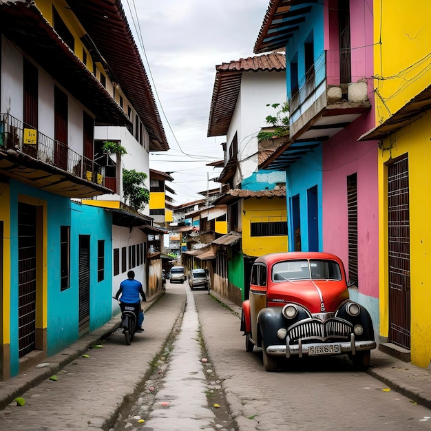 Colombian citycolorful street scenes