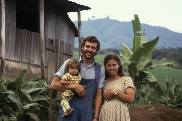 コロンビアの家族 ラクタムファームフィンチ コロンビアのカップルの家族