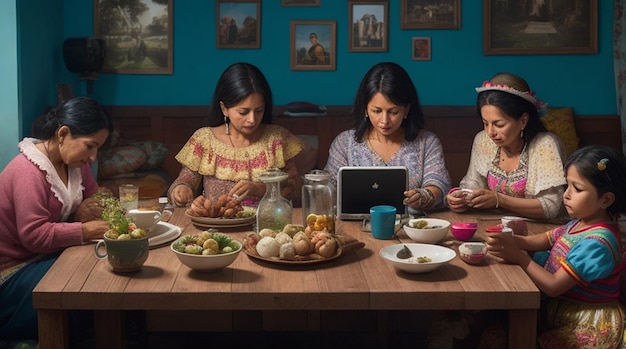 Colombian Family Embracing Digital Life