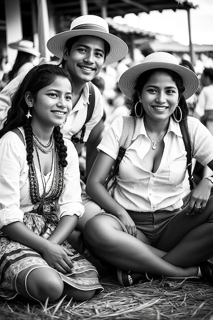 Colombian family at festival