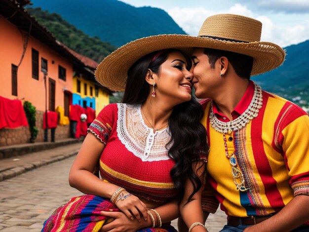 Colombian family Latin farmfinca couples sunset Colombia nature