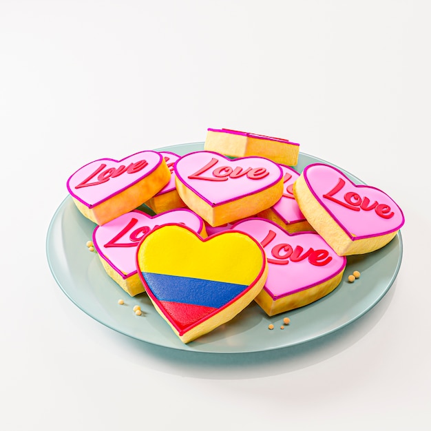 Photo colombian flag on cookies