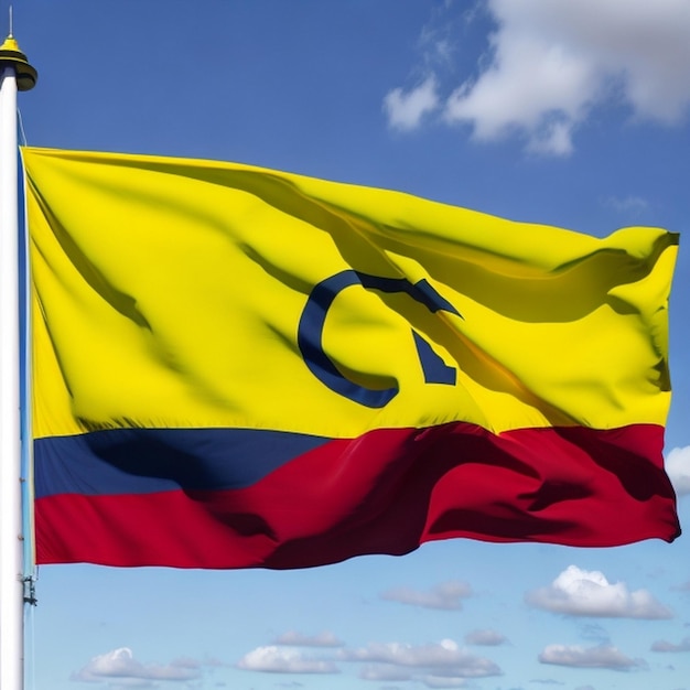 콜롬비아 국기 귀여운 만화 스타일 야생 콜롬비아 국기 그림