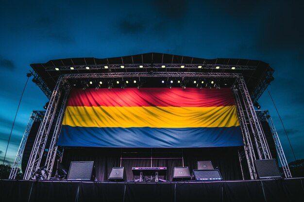 Colombian flag on a music festival stage