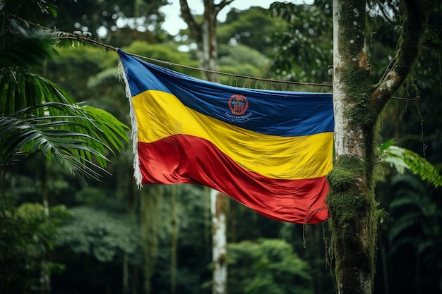 Colombian Flag in a Rainforest Canopy