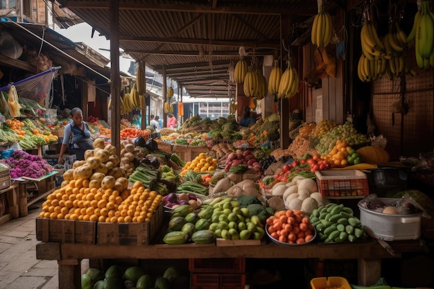 A colombian market filled with fresh produce spices and other ingredients