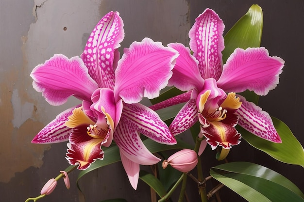 Colombian orchid cattleya trianae traditional flower of Colombia beautiful pink orchid