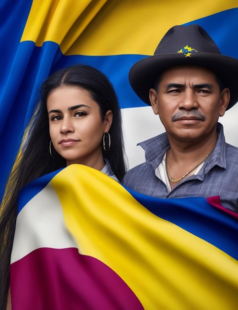 Foto foto o immagine gratuita del popolo colombiano con la sua bandiera