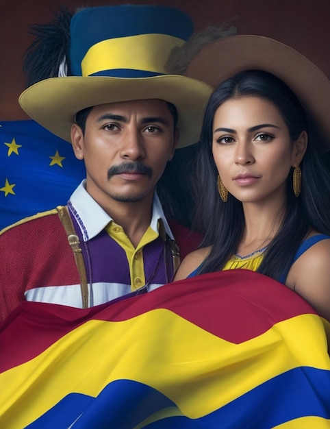 Колумбийцы со своим флагом Бесплатные Фотографии или изображения
