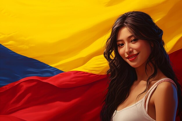 Colombian people with their flag pride and passion through their flags vibrant colors national identity Celebrate Colombian peoples diversity including youngsters adults and elders