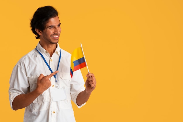 Colombian travel guide  posing in studio