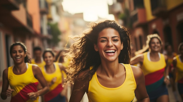 Colombian women running