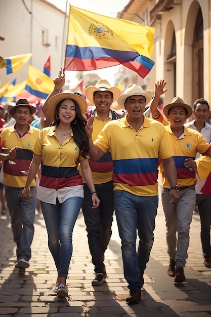 Photo colombianpeoplewithflag