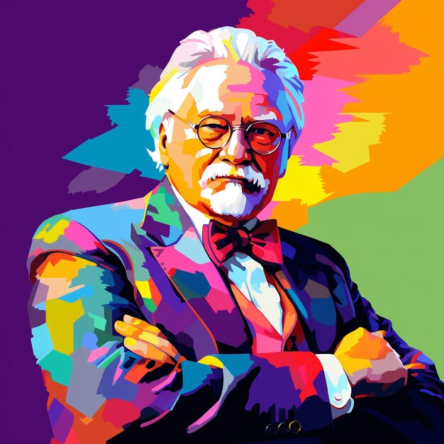 Colonel Harland Sanders in style of Wpap Generative Ai