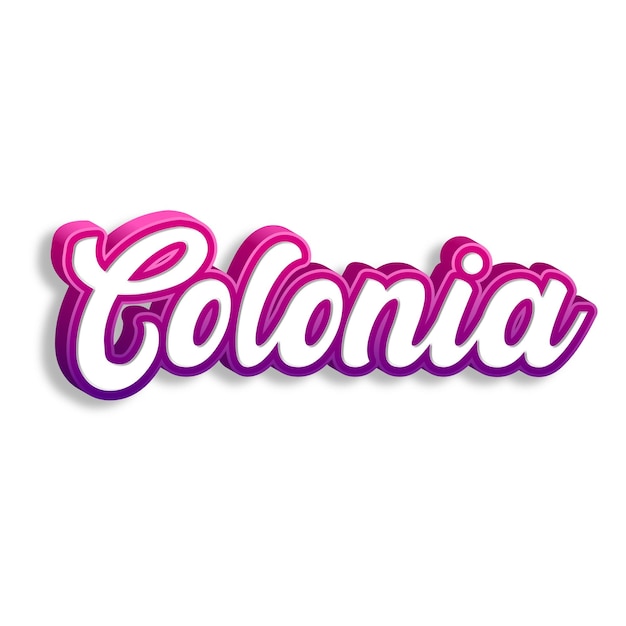 Foto colonia tipografia 3d design giallo rosa bianco sfondo foto jpg