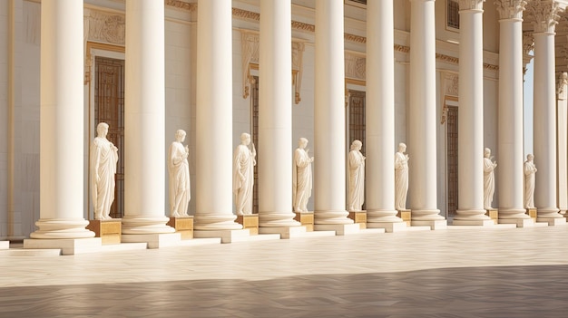 Colonnade and Statues