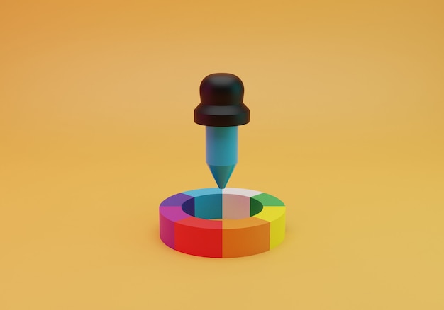 Coloor pick designer tool, 3D-rendering