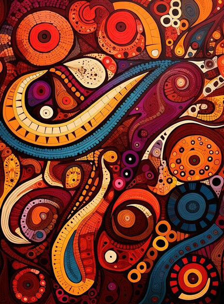 цветной абстрактный принт пейсли в стиле мотивов, вдохновленных ndebele