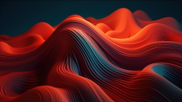 Color background design wavy surface ai generated