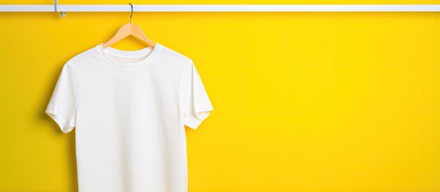 Color background with t shirt on hanger